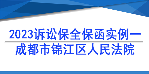 2023诉讼保全保函实例分析一/成都市锦江区人民法院/保险公司保函